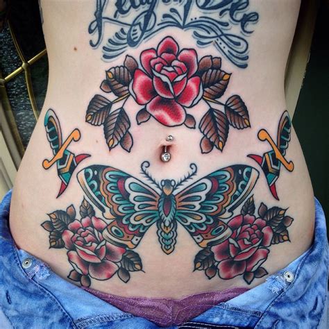 full stomach tattoos women's